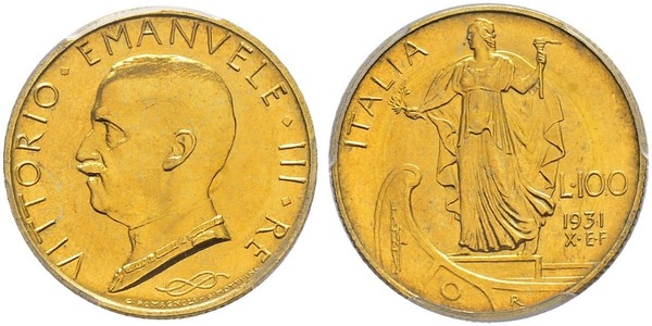 100 Lira Italia Platino/Oro Vittorio Emanuele III (1869 - 1947)