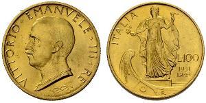 100 Lira Italy Platinum/Gold Vittorio Emanuele III (1869 - 1947)