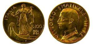 100 Lira Italy Platinum/Gold Vittorio Emanuele III (1869 - 1947)