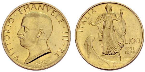 100 Lira 意大利 Platinum/金 Vittorio Emanuele III (1869 - 1947)