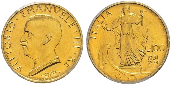 100 Lira 意大利 Platinum/金 Vittorio Emanuele III (1869 - 1947)