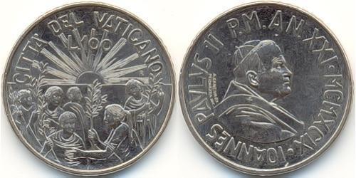 100 Lira Vaticano (1926-) Rame/Nichel John Paul II (1920 - 2005)