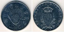 100 Lira San Marino Rostfreier Stahl 