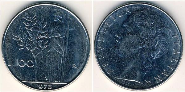 100 Lira Italien Stahl 
