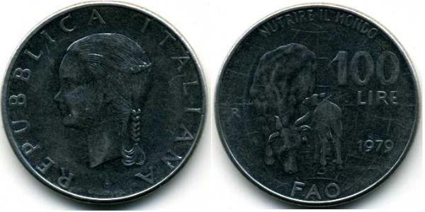 100 Lira Italy Steel 