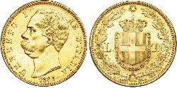 100 Lira 意大利王國 (1861-1946) 金 Umberto I (1844-1900)
