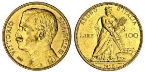100 Lira 意大利王國 (1861-1946) 金 Vittorio Emanuele III (1869 - 1947)