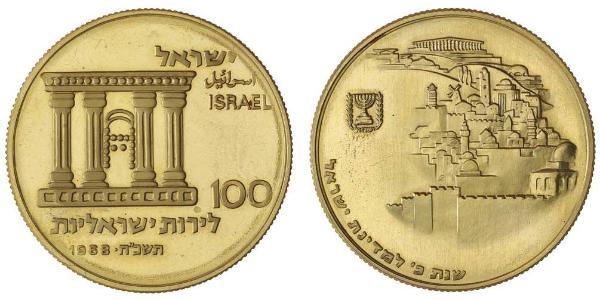 100 Lirot Israel (1948 - ) Gold 