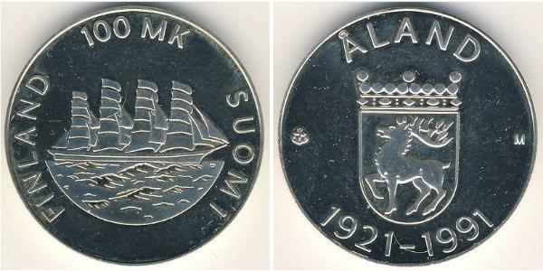 100 Mark Finlandia (1917 - ) Argento 