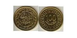100 Millieme Túnez Cobre 