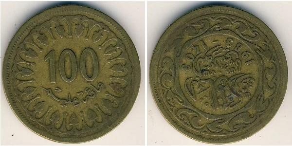 100 Millieme Túnez Latón 