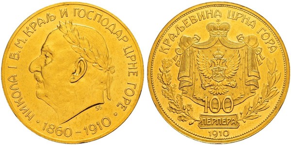100 Perper  Черногория Золото 