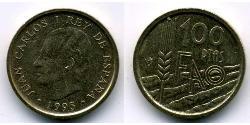 100 Peseta Regno di Spagna (1976 - ) Alluminio/Bronzo Juan Carlos I (1938 - )