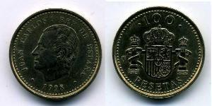 100 Peseta Reino de España (1976 - ) Aluminio/Bronce Juan Carlos I (1938 - )