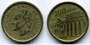 100 Peseta Reino de España (1976 - ) Aluminio/Bronce Juan Carlos I (1938 - )