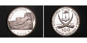 100 Peseta Equatorial Guinea Argent 