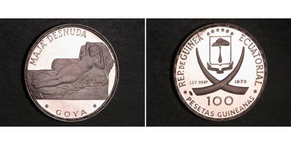 100 Peseta Equatorial Guinea Argent 