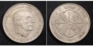 100 Peseta Espagne franquiste (1936 - 1975) Argent Francisco Franco(1892 – 1975)