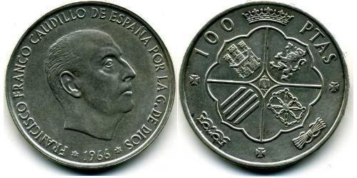 100 Peseta Espagne franquiste (1936 - 1975) Argent Francisco Franco(1892 – 1975)