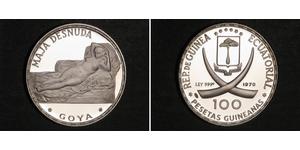 100 Peseta Equatorial Guinea Argento 
