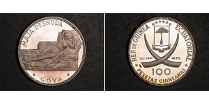 100 Peseta Equatorial Guinea Argento 