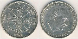 100 Peseta Francoist Spain (1936 - 1975) Argento Francisco Franco(1892 – 1975)