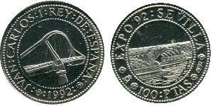 100 Peseta Regno di Spagna (1976 - ) Argento 