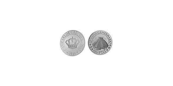 100 Peseta Regno di Spagna (1976 - ) Argento Juan Carlos I (1938 - )