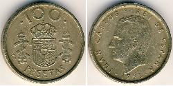 100 Peseta Reino de España (1976 - ) Bronce/Aluminio Juan Carlos I (1938 - )