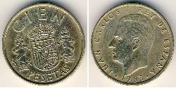 100 Peseta Reino de España (1976 - ) Bronce/Aluminio Juan Carlos I (1938 - )
