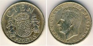 100 Peseta Kingdom of Spain (1976 - ) Bronze/Aluminium Juan Carlos I of Spain (1938 - )