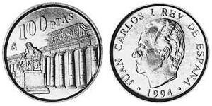 100 Peseta Reino de España (1976 - ) Bronze/Aluminium Juan Carlos I (1938 - )