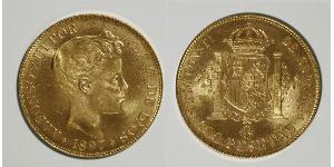 100 Peseta Kingdom of Spain (1874 - 1931) Gold Alfonso XIII of Spain (1886 - 1941)