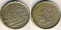 100 Peseta Reino de España (1976 - ) Níquel/Cobre Juan Carlos I (1938 - )