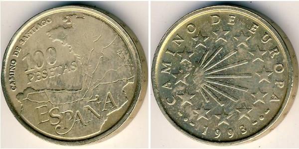 100 Peseta Regno di Spagna (1976 - ) Ottone/Nichel Juan Carlos I (1938 - )