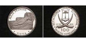 100 Peseta Equatorial Guinea Silver 