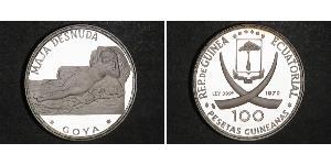 100 Peseta 赤道几内亚 銀 