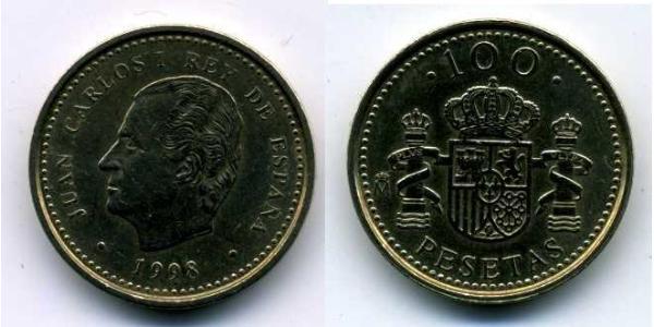 100 Peseta 西班牙 青铜/铝 胡安·卡洛斯一世 (1938 - )