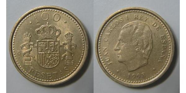 100 Peseta 西班牙 青铜/铝 胡安·卡洛斯一世 (1938 - )