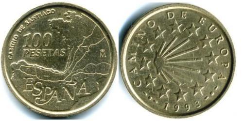 100 Peseta 西班牙 黃銅 
