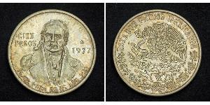 100 Peso Second Federal Republic of Mexico (1846 - 1863) Argento 