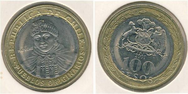 100 Peso Chile Bimetal 