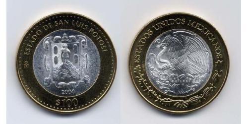 100 Peso Messico (1867 - ) Bimetal 