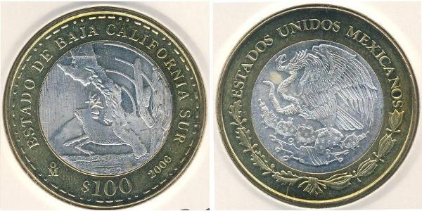 100 Peso Messico (1867 - ) Bimetal 
