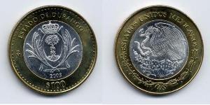 100 Peso México (1867 - ) Bimetal 