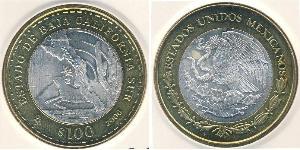 100 Peso United Mexican States (1867 - ) Bimetal 