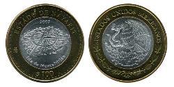 100 Peso 墨西哥 Bimetal 