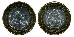 100 Peso 墨西哥 Bimetal 