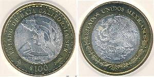100 Peso 墨西哥 Bimetal 
