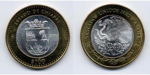 100 Peso 墨西哥 Bimetal 